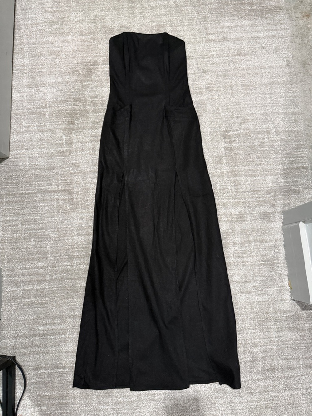 NEW Stone Cold Fox Classic Strapless Black front leg slit maxi dress Gown six 0
